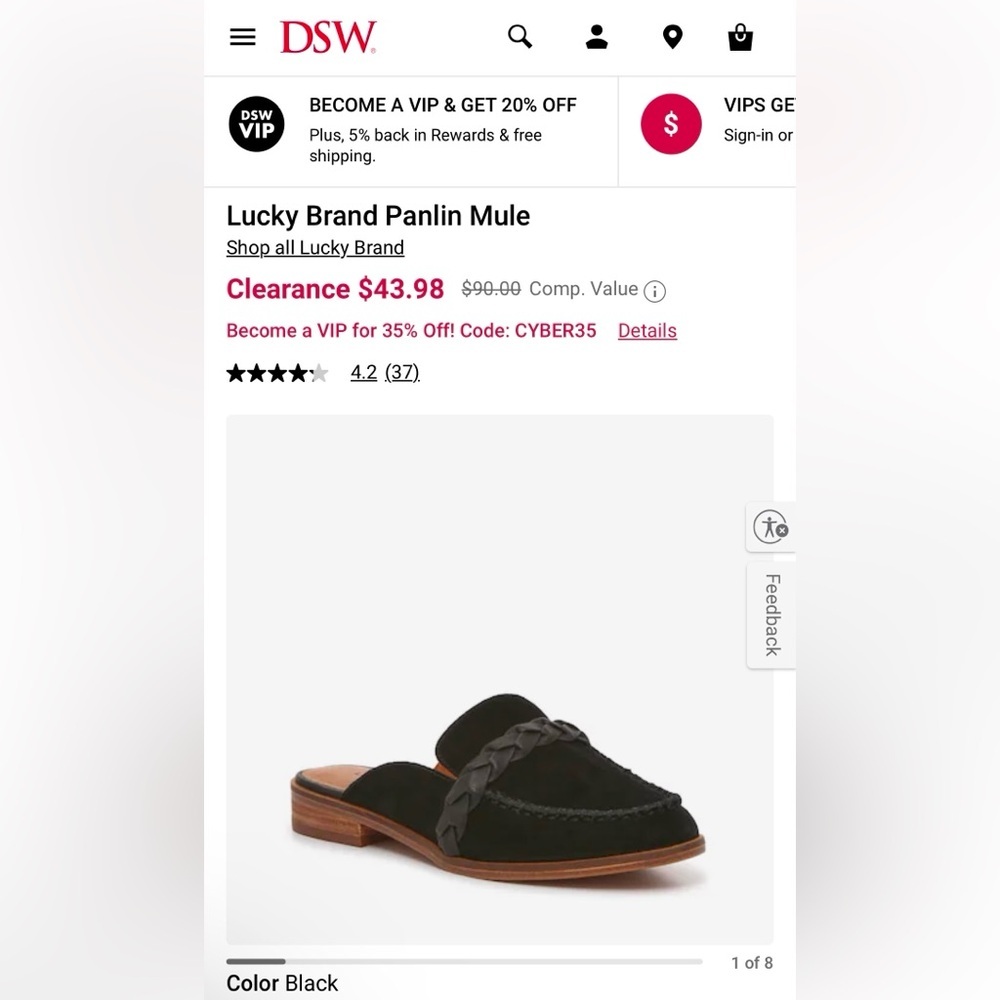 LUCKY 🍀 BRAND - BLACK SLIP LOFER S:11 - Picture 6 of 6